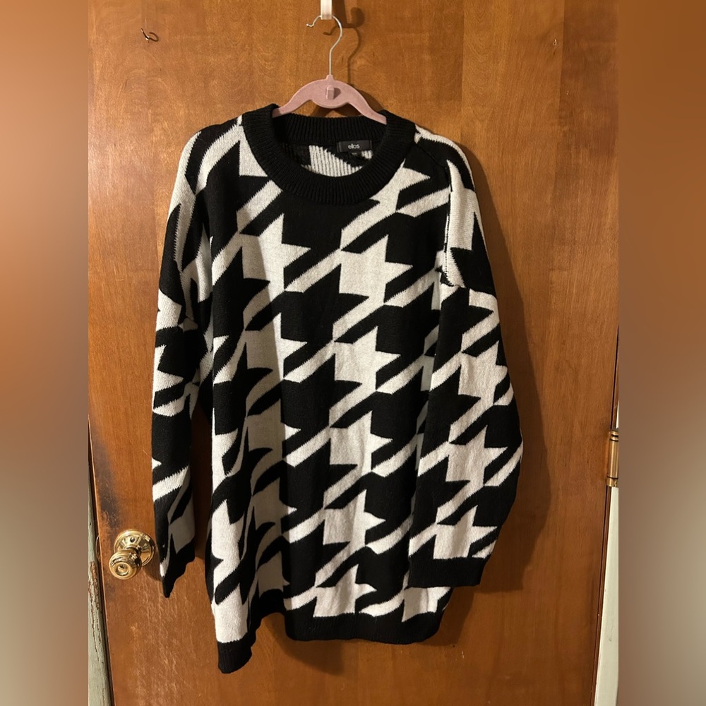 Ellos Houndstooth Pullover Sweater - image 2